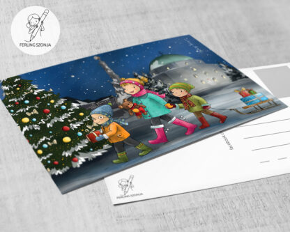 Karácsony Pécsen képeslap